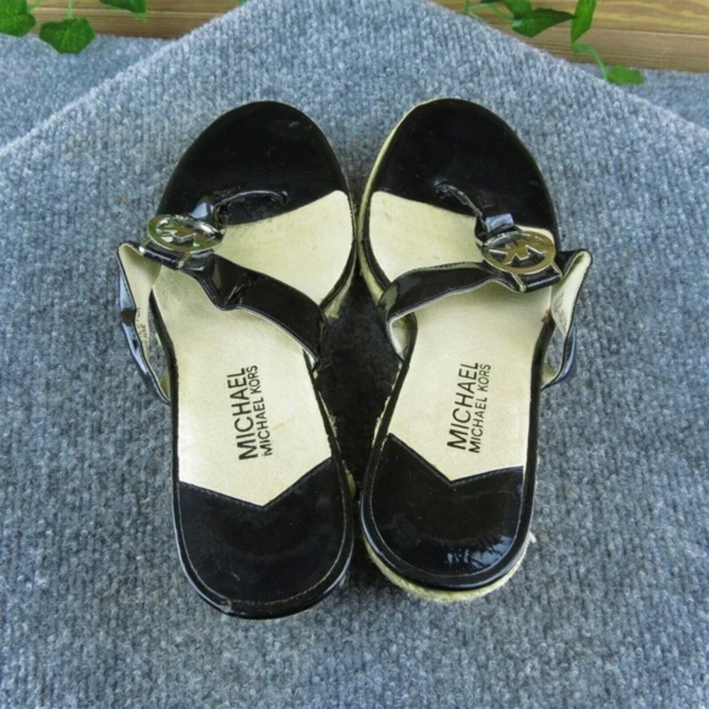 Michael Kors  Women Flip Flop Sandal‎ Shoes Black Synthetic Size 7 Medium